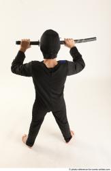 Man Young Athletic Fighting with sword Standing poses Casual Asian